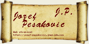 Jožef Pešaković vizit kartica